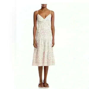 NWOT Aqua Floral Print Smocked Midi Dress M